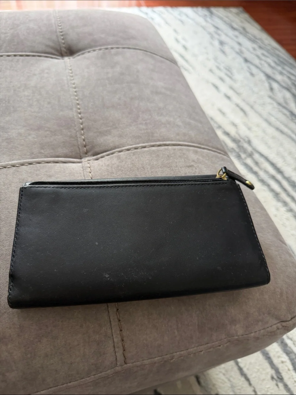 Coach Madison Womens Black Leather Checkbook Clutch Wallet - NO CHECKBOOK COVER